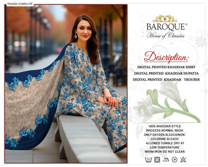 PREMIUM BAROQUE KHADDAR 3PC SUIT