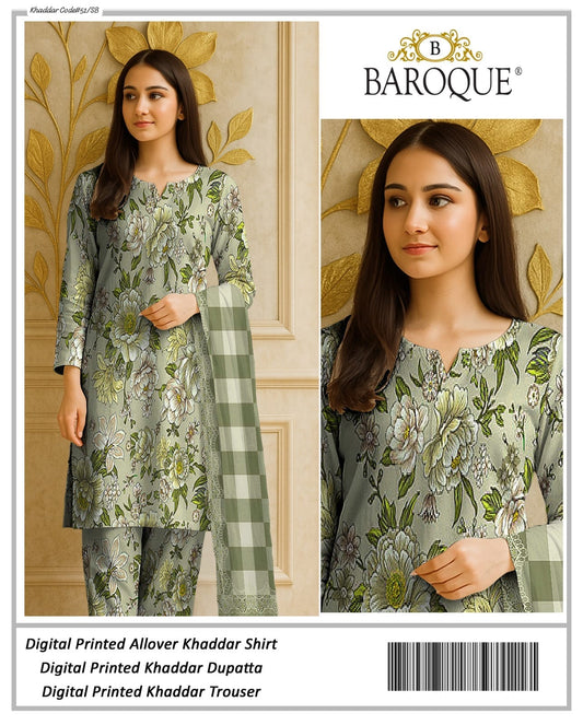 PREMIUM BAROQUE KHADDAR 3PC SUIT