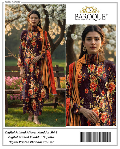 PREMIUM BAROQUE KHADDAR 3PC SUIT