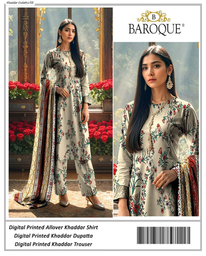 PREMIUM BAROQUE KHADDAR 3PC SUIT