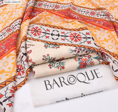 PREMIUM BAROQUE KHADDAR 3PC SUIT