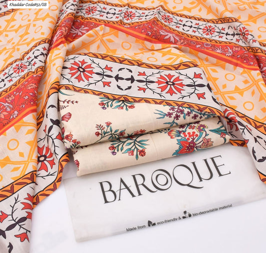 PREMIUM BAROQUE KHADDAR 3PC SUIT