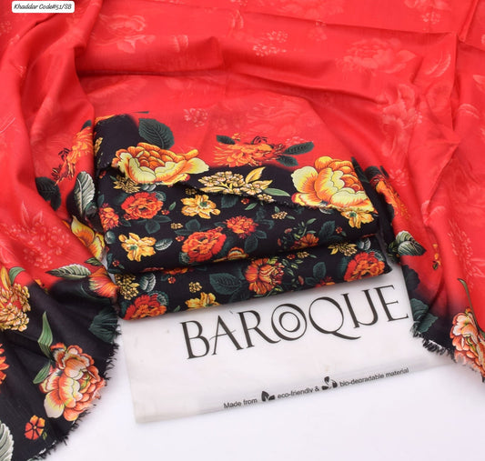 PREMIUM BAROQUE KHADDAR 3PC SUIT