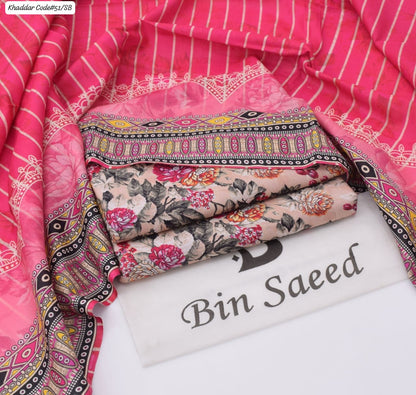 PREMIUM BIN SAEED KHADDAR 3PC SUIT