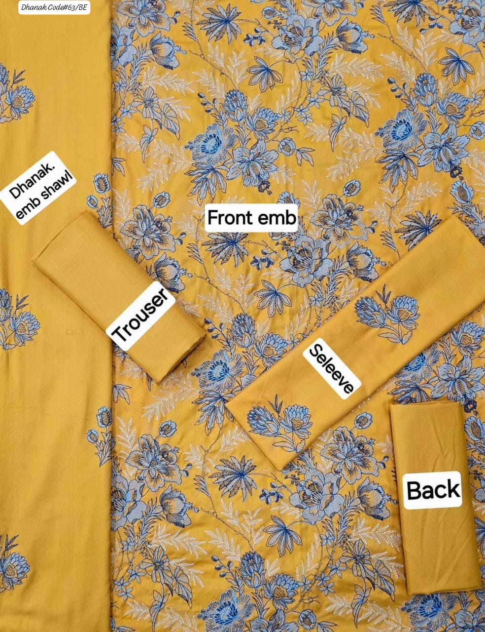 BAREEZE EXCLUSIVE EMBROIDERED DHANAK UNSTITCHED 3PC SUIT