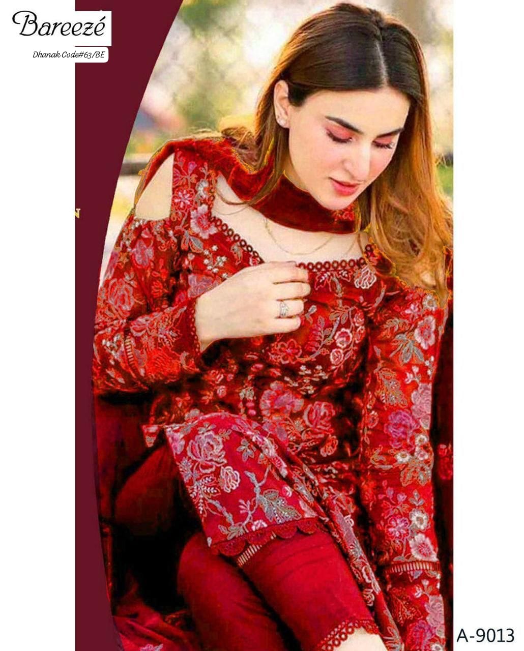 BAREEZE EXCLUSIVE EMBROIDERED DHANAK UNSTITCHED 3PC SUIT