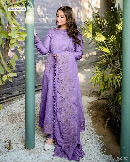 RANGRASIYA EXCLUSIVE EMBROIDERED DHANAK UNSTITCHED 3PC SUIT