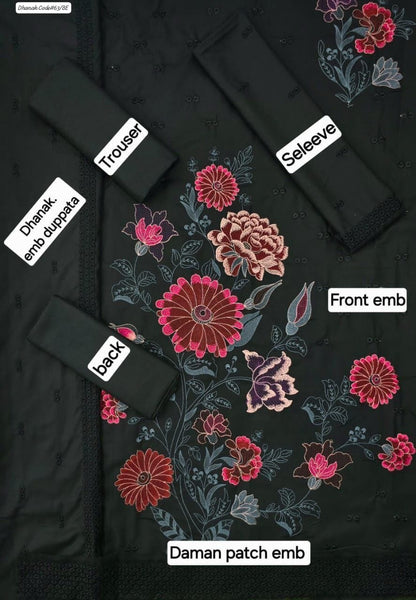 BAREEZE EXCLUSIVE EMBROIDERED DHANAK UNSTITCHED 3PC SUIT