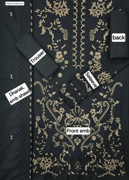 MARIA.B EXCLUSIVE EMBROIDERED DHANAK UNSTITCHED 3PC SUIT