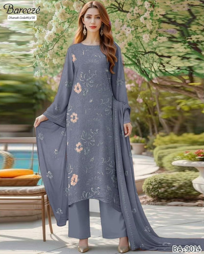 BAREEZE EXCLUSIVE EMBROIDERED DHANAK UNSTITCHED 3PC SUIT