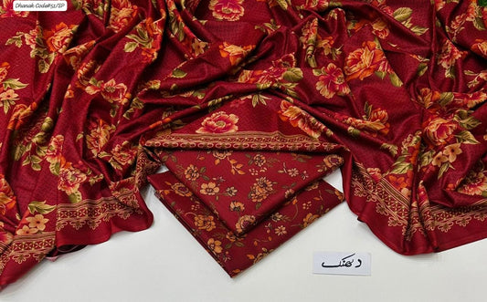 DHANAK | 3 PIECE DIGITAL PRINT UNSTITCHED WINTER SUIT