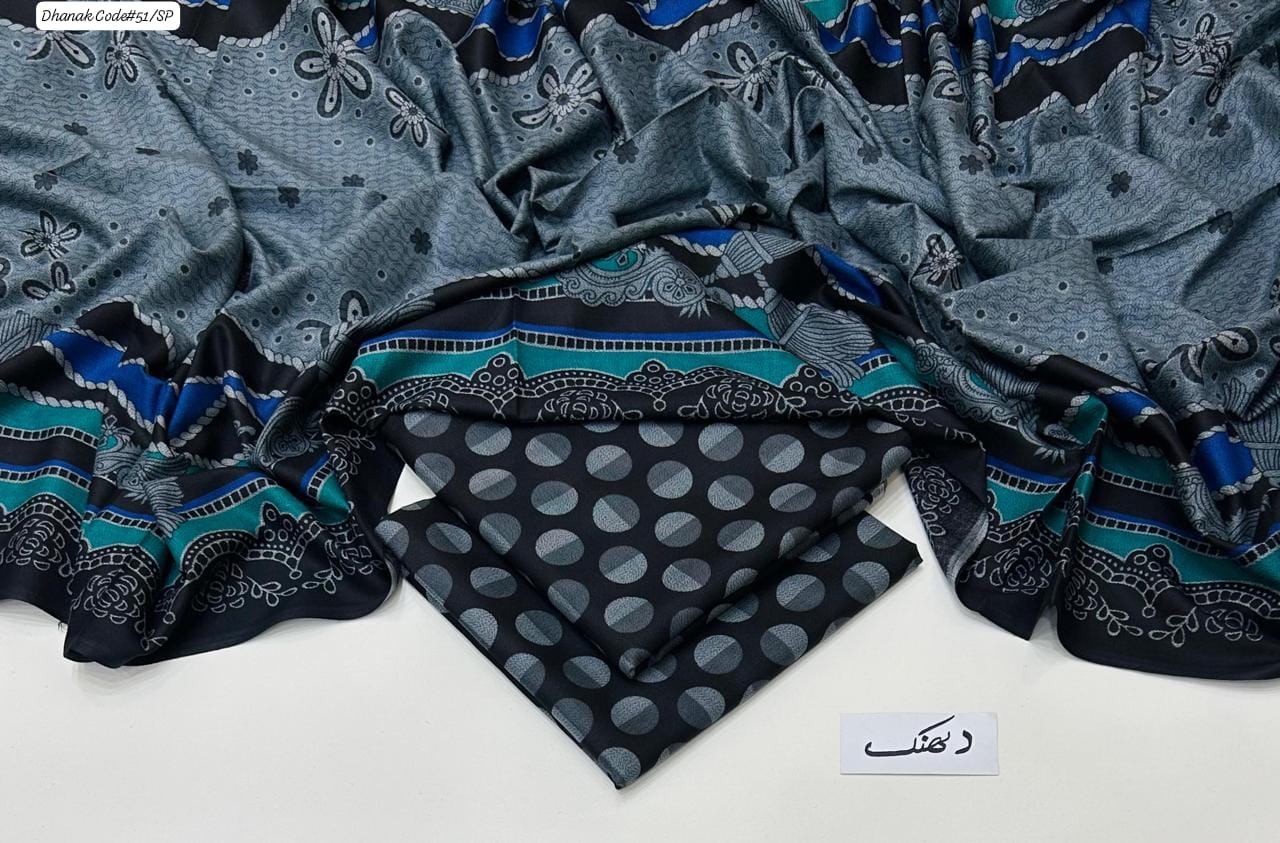 DHANAK | 3 PIECE DIGITAL PRINT UNSTITCHED WINTER SUIT