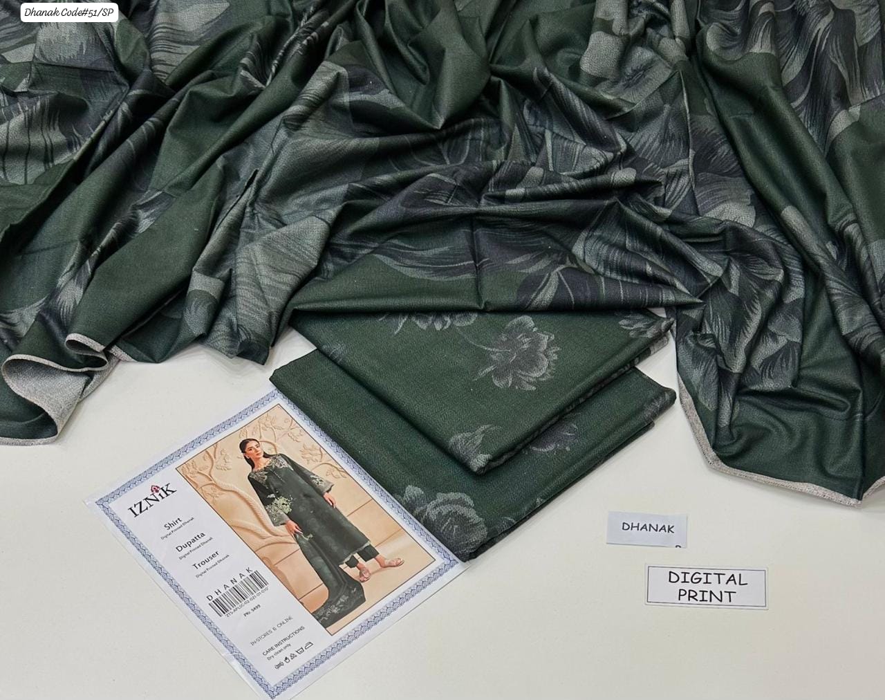 DHANAK | 3 PIECE DIGITAL PRINT UNSTITCHED WINTER SUIT