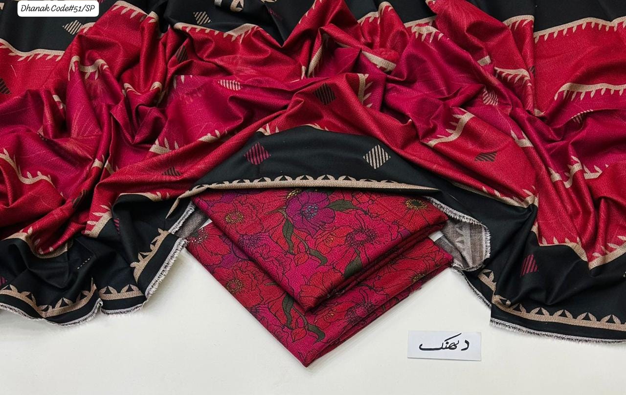 DHANAK | 3 PIECE DIGITAL PRINT UNSTITCHED WINTER SUIT