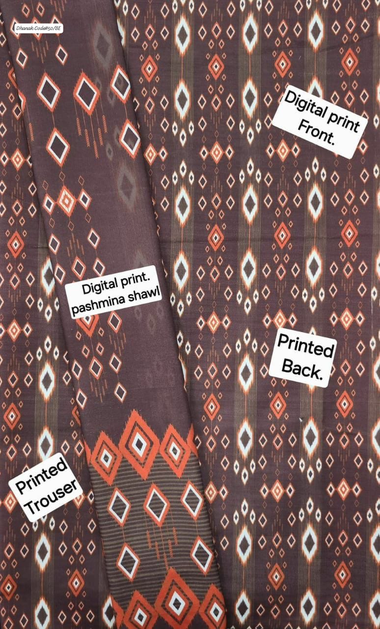 DHANAK | 3 PIECE DIGITAL PRINT UNSTITCHED WINTER SUIT