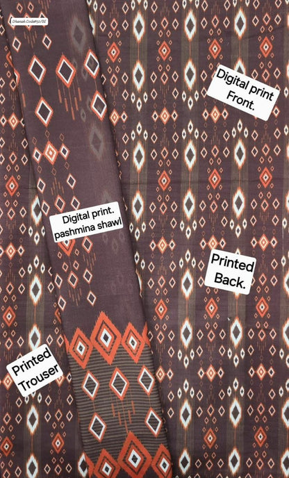 DHANAK | 3 PIECE DIGITAL PRINT UNSTITCHED WINTER SUIT