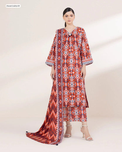 DHANAK | 3 PIECE DIGITAL PRINT UNSTITCHED WINTER SUIT