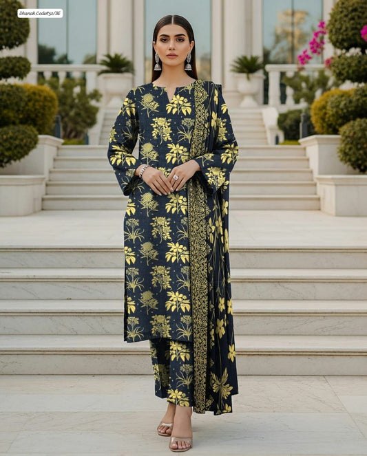 DHANAK | 3 PIECE DIGITAL PRINT UNSTITCHED WINTER SUIT