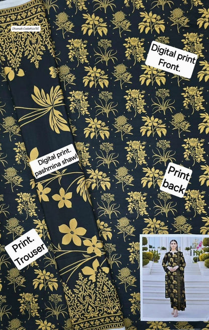 DHANAK | 3 PIECE DIGITAL PRINT UNSTITCHED WINTER SUIT