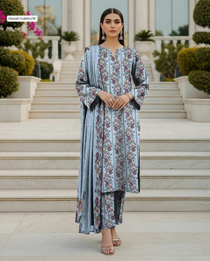 DHANAK | 3 PIECE DIGITAL PRINT UNSTITCHED WINTER SUIT