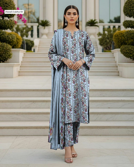 DHANAK | 3 PIECE DIGITAL PRINT UNSTITCHED WINTER SUIT
