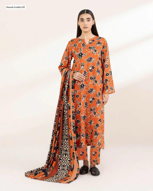 DHANAK | 3 PIECE DIGITAL PRINT UNSTITCHED WINTER SUIT