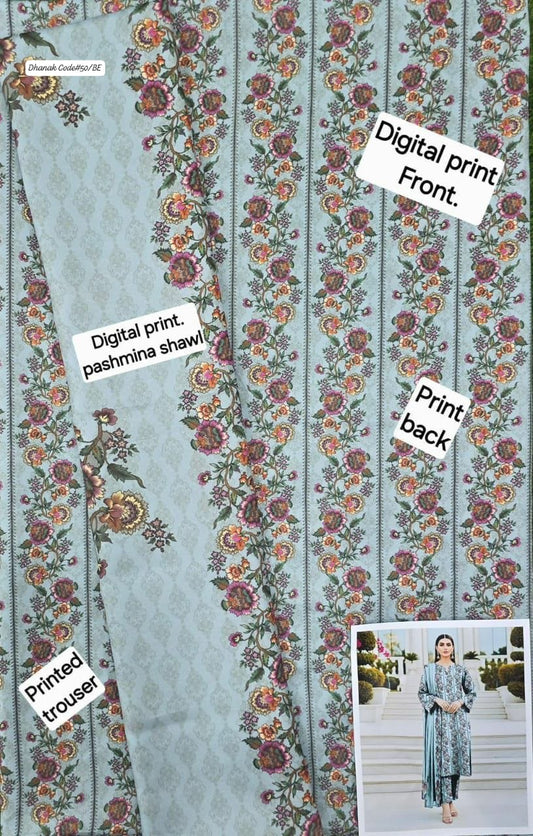 DHANAK | 3 PIECE DIGITAL PRINT UNSTITCHED WINTER SUIT