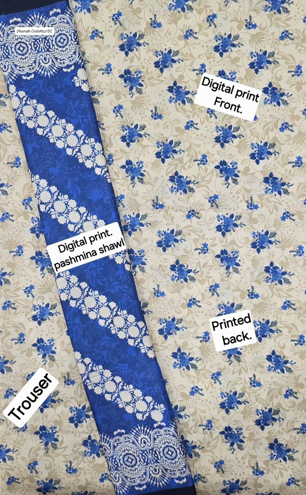 DHANAK | 3 PIECE DIGITAL PRINT UNSTITCHED WINTER SUIT