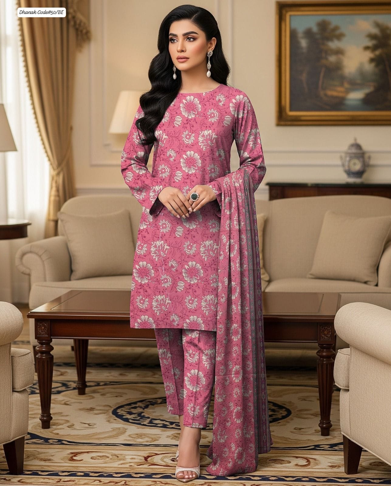 DHANAK | 3 PIECE DIGITAL PRINT UNSTITCHED WINTER SUIT