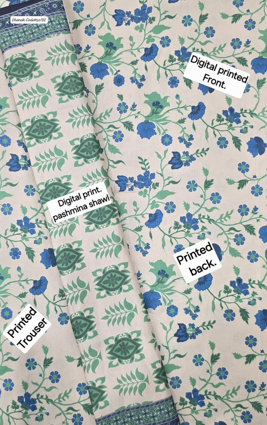 DHANAK | 3 PIECE DIGITAL PRINT UNSTITCHED WINTER SUIT