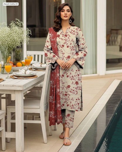 DHANAK | 3 PIECE DIGITAL PRINT UNSTITCHED WINTER SUIT