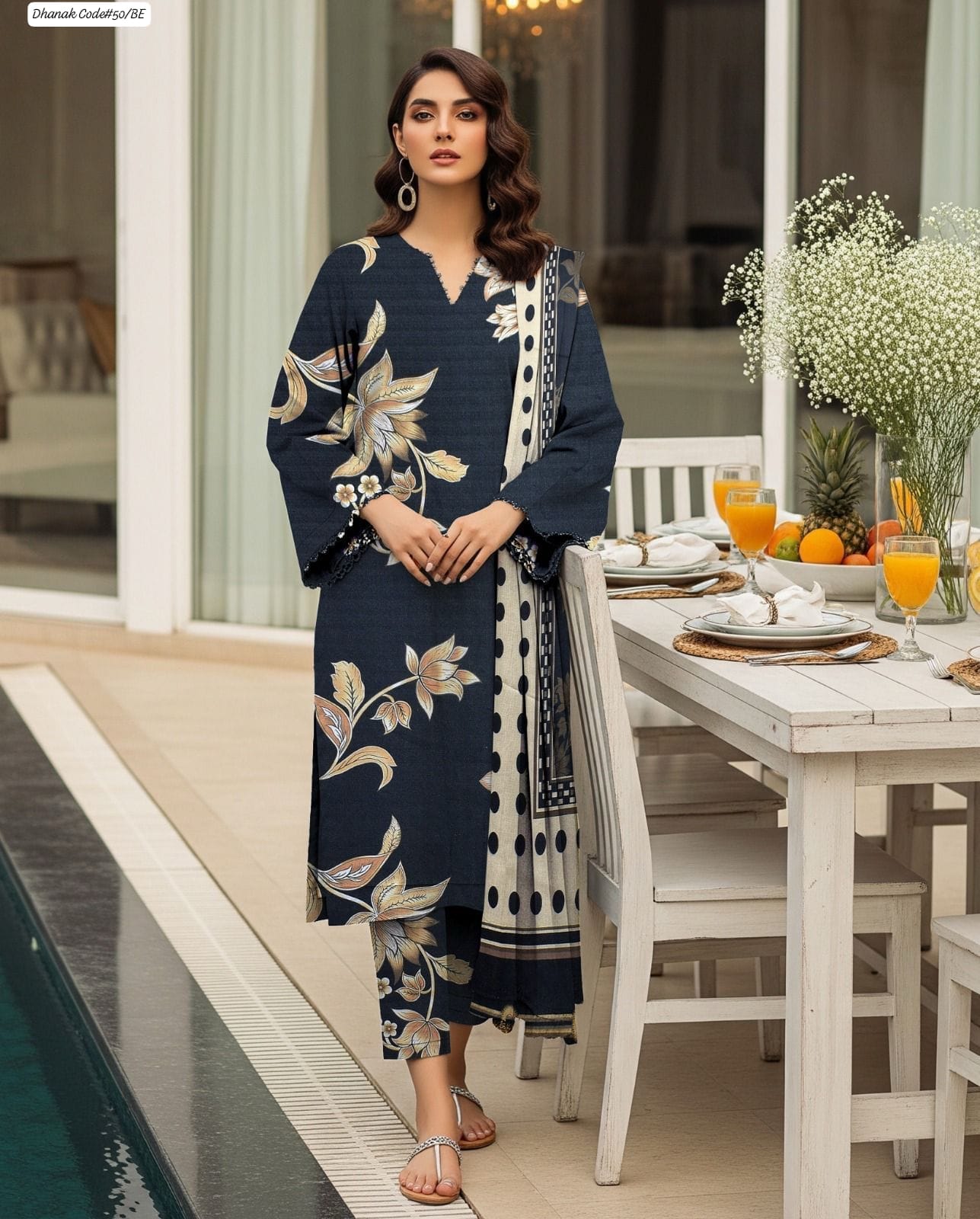 DHANAK | 3 PIECE DIGITAL PRINT UNSTITCHED WINTER SUIT
