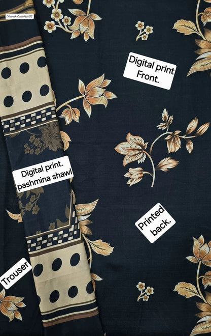DHANAK | 3 PIECE DIGITAL PRINT UNSTITCHED WINTER SUIT