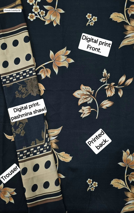 DHANAK | 3 PIECE DIGITAL PRINT UNSTITCHED WINTER SUIT
