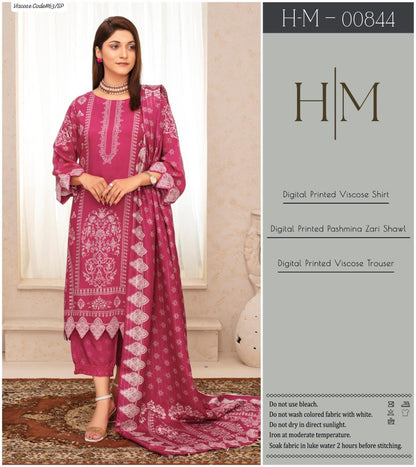 H-M- PREMIUM VISCOSE DIGITAL PRINT 3 PIECE SUIT