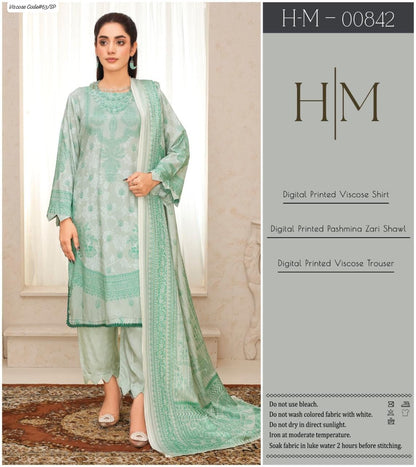 H-M- PREMIUM VISCOSE DIGITAL PRINT 3 PIECE SUIT