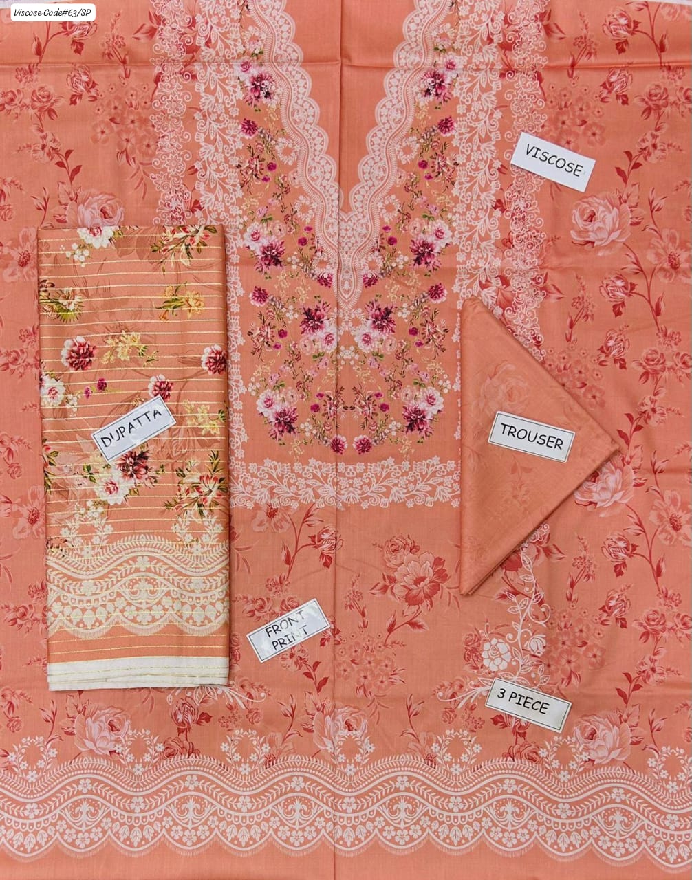 H-M- PREMIUM VISCOSE DIGITAL PRINT 3 PIECE SUIT