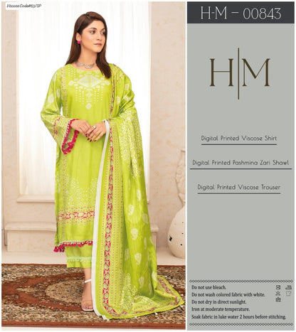 H-M- PREMIUM VISCOSE DIGITAL PRINT 3 PIECE SUIT