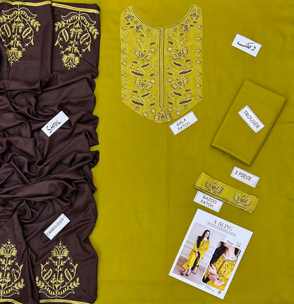 PREMIUM AISLING DHANAK 3PC EMBROIDERED SUIT