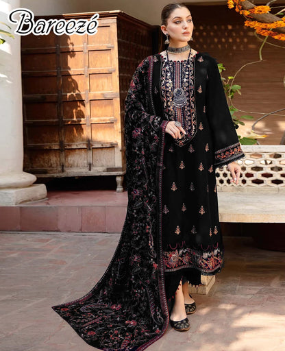BAREEZE PREMIUM EMBROIDERED DHANAK UNSTITCHED 3PC SUIT