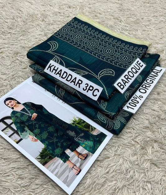 PREMIUM BAROQUE KHADDAR 3 PIECEC SUIT