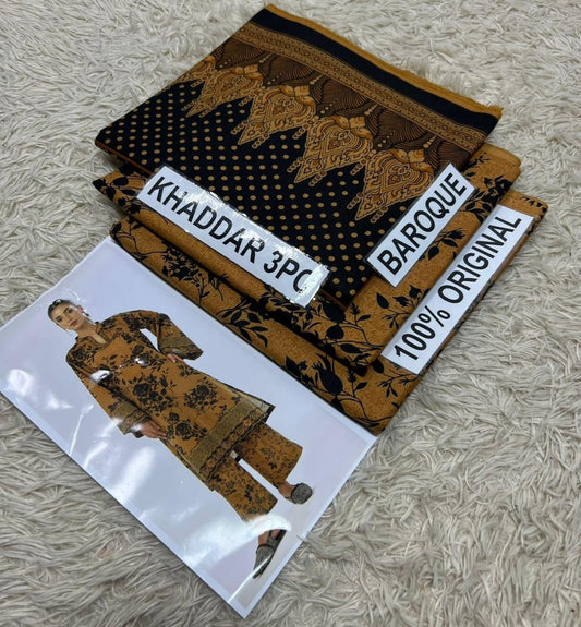 PREMIUM BAROQUE KHADDAR 3 PIECEC SUIT