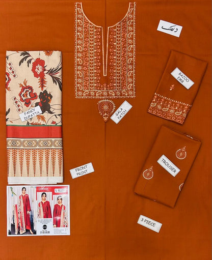 PREMIUM AISLING DHANAK 3PC EMBROIDERED SUIT