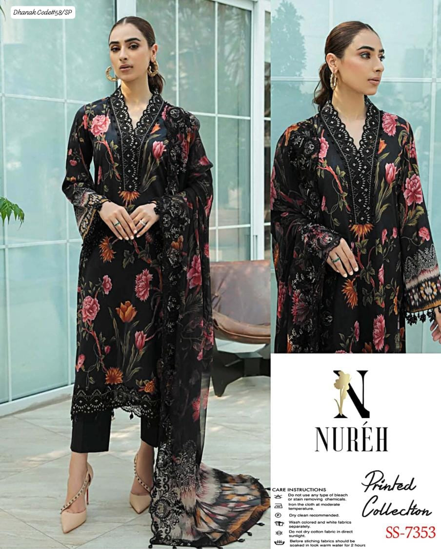 NUREH | DHANAK 3 PIECE DIGITAL PRINT UNSTITCHED WINTER SUIT