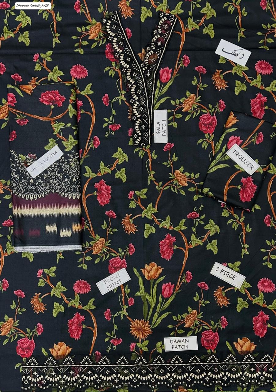 NUREH | DHANAK 3 PIECE DIGITAL PRINT UNSTITCHED WINTER SUIT