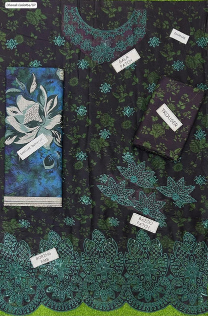 BAROQUE PREMIUM EMBROIDERED DHANAK UNSTITCHED 3PC SUIT