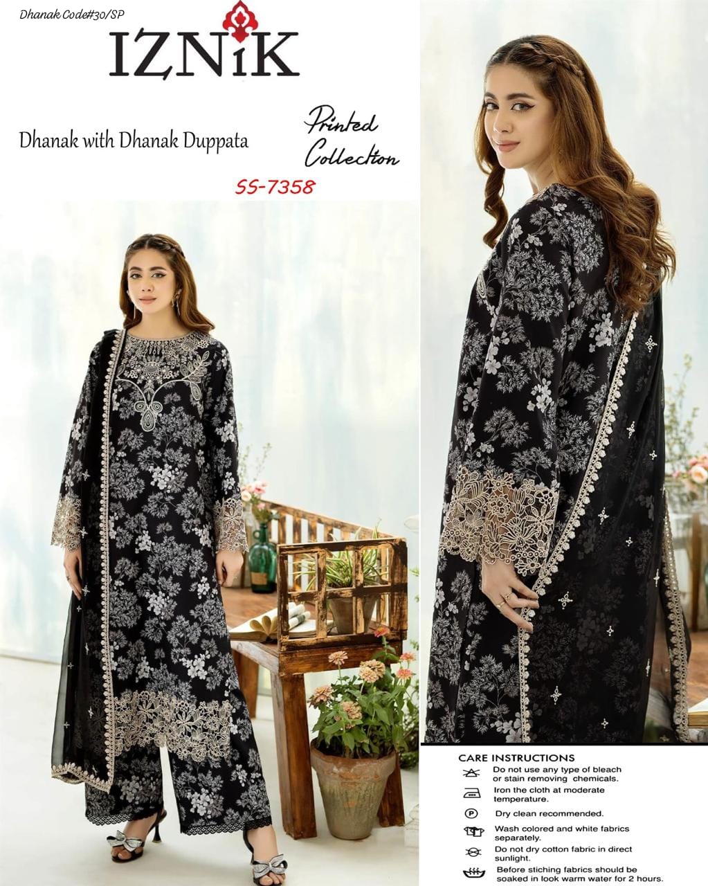 IZNIK | DHANAK 3 PIECE DIGITAL PRINT UNSTITCHED WINTER SUIT