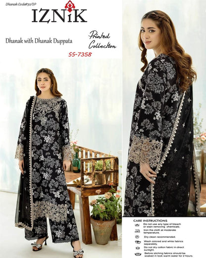 IZNIK | DHANAK 3 PIECE DIGITAL PRINT UNSTITCHED WINTER SUIT