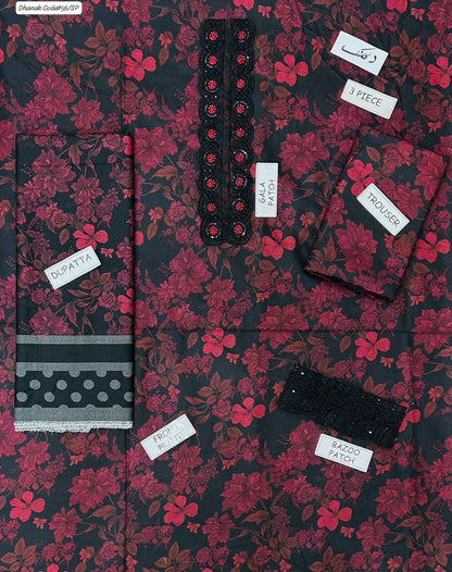 IZNIK | DHANAK 3 PIECE DIGITAL PRINT UNSTITCHED WINTER SUIT