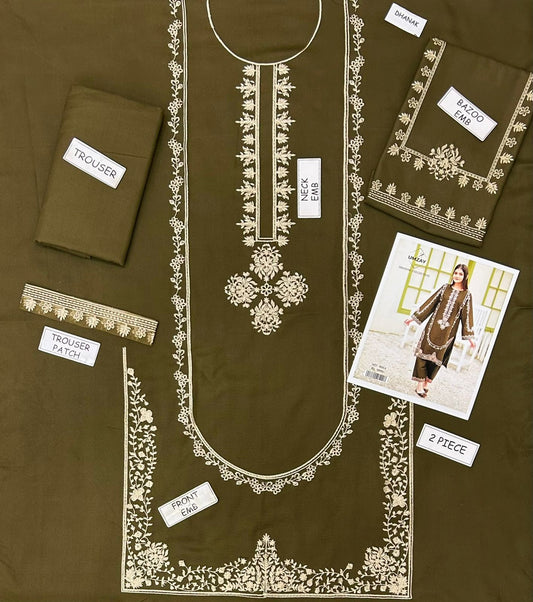 UMZAY PREMIUM EMBROIDERED DHANAK UNSTITCHED 2PC SUIT